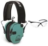 Walkers Razor Slim Electronic Shooting Range Earmuffs (Teal) Bundle with Glasses Kit (2 Items) 2