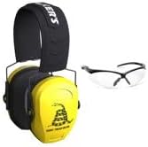 Walker’s Razor Slim Passive Safety Ear Muffs (Yellow, Don’t Tread On Me) Bundle with Shooting Glasses (2 Items) 2