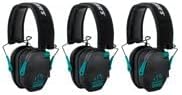 Walker’s Razor Slim Electronic Shooting Muffs 3-Pack Bundle (Black and Teal) 2