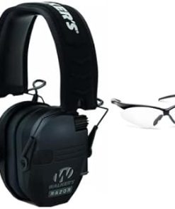 Walker's Razor Slim Electronic Hearing Protection Muffs with Sound Amplification and Suppression and Shooting Glasses Kit