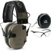 Walker’s Razor Slim Electronic Shooting Muffs (MultiCam Camo Tan, 2-Pack) Bundle with Walkie Talkies (2-Pack), and Shooting Glasses (2-Pack), and Cleaning Cloth (2-Pack) (8 Items) 3
