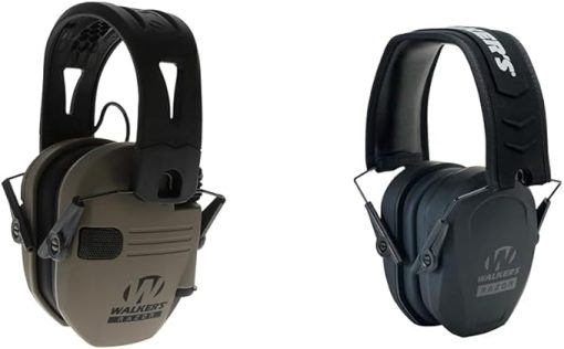 Walker's Razor Tacti-Grip Earmuffs- Flat Dark Earth, High Performance Silicone Headband Razor Slim Passive Earmuff - Ultra Low-Profile Earcups