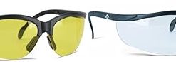 Walker's Sport High-Grade Polycarbonate Lenses Half Frame Soft Rubber Nose Piece Adjustable Safety Shooting Glasses Bundle - Yellow and Clear Lenses