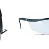 Walker's Game Ear Low Profile Folding Muff, Black | Walker's Sport High-Grade Polycarbonate Lenses Half Frame Soft Rubber Nose Piece Adjustable Safety Shooting Glasses, Clear