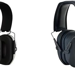 Walker's Razor Digital MUFF - Bone Razor Slim Passive Earmuff - Ultra Low-Profile Earcups - Black Bundle