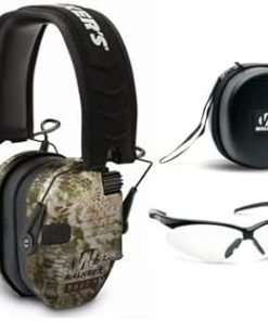 Walker's Razor Slim Electronic Muff with Case and Shooting Glasses (Kryptek Camo)