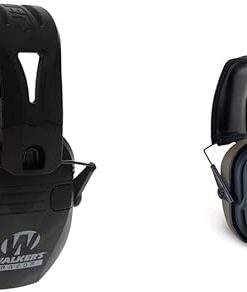 Walker's Razor Tacti-Grip 23dB NRR Earmuffs and Razor Slim 27dB NRR Passive Muffs Shooting Hearing Protection Bundle