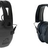 Walker’s Razor Tacti-Grip and Quad Electronic Earmuffs Bundle with Bluetooth – 23dB NRR 4