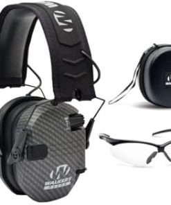 Walker's Razor Slim Electronic Muff with Case and Shooting Glasses Bundle 3 (Items)