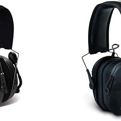 Walker's Bluetooth Passive Muff & Razor Slim Electronic Muff Hearing Protection Bundle with 25dB NRR Passive Muff and Amplified Slim Muff