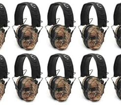 Walker's Razor Slim Ultra Low Profile Compact Design Adjustable Range Shooting Hunting Hearing Protection Electronic Earmuffs (American Flag) 10-Pack