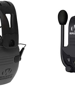 Walker's Razor Tacti-Grip Earmuffs with Walkie Talkie Attachment - 23NRR Muffs, 3 Mile Range Talkie
