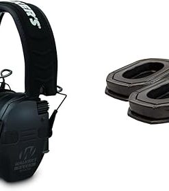 Walker's Game Ear Razor Quad Muff Black Large & Game Ear Gel Filled Ear Pad, Multi