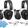 Walker’s Razor Slim Electronic Muff (Kryptek Camo) (2-Pack) Bundle with Walkie Talkie Attachment (Flat Dark Earth) (2-Pack), Sport Glasses (Clear) (2-Pack), and Cleaning Cloth (2-Pack) (8 Items) 4