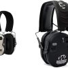 WALKER’S XCEL 100 Digital Electronic Muff W/Voice Clarity, Advanced Circuit, 4 Listening Modes, Beige (GWP-XSEM) and Walker’s Game Ear Gel Filled Ear Pad, Multi 4