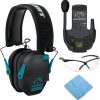 Walkers Razor Slim Electronic Hearing Protection Muffs (Sound Amplification & Suppression) with Protective Case and Shooting Glasses (American Flag) Bundle 4