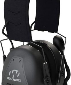 Walker's Bluetooth Compact 25dB NRR Hunting Shooting Passive Hearing Protection Muff w/Adjustable Boom Mic, Black, One Size