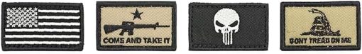 Walker's Razor Patriot Patch Kit Hook & Loop Attachable Embroidery Design Patch Set for Earmuffs, Hats, Backpack, Military Shooting Outdoor EDC Uniforms & Gear - 4 Pcs - American Flag - Image 2