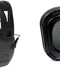 Walker's Razor Tacti-Grip Earmuffs- Battleship Grey, High Performance Silicone Headband- Natural Sound Clarity Full Dynamic Range 23NRR Game Ear Gel Filled Ear Pad
