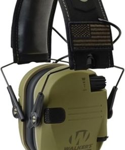 Walkers Razor Slim Electronic Muff (OD GRN Patriot) with Tactical/Hunting Walkie Talkie, Sport Shooting Glasses, Microfiber Cleaning Cloth Bundle (4 Items) 2