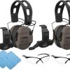 Walker’s Recon Low-Profile Digital Electronic Muff with SAC Technology (Black) (2-Pack) Bundle with Recon Walkie Talkie (2-Pack), Sport Glasses (Clear) (2-Pack), and Cleaning Cloth (2-Pack) (8 Items) 4