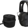 Walker's Razor Tacti-Grip with Rubber Headband (Black) Bundle with Hearing Protection Case