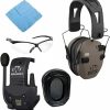 Walker’s Razor Slim Ultra Low Profile Compact Design Adjustable Hearing Protection Electronic Earmuffs – Black Bundle With WALKER’S Razor Walkie Talkie Attachment – 22 Channels 3 Miles Range (2 Pack) 4