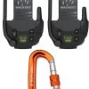 Walker's Tactical/Hunting 2-Mile Range Walkie Talkie, Compatible with Razor Muffs (2-Pack) Bundle with Heavy-Duty Carabiner (3 Items)