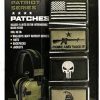 Walker's Razor Patriot Patch Kit Hook & Loop Attachable Embroidery Design Patch Set for Earmuffs, Hats, Backpack, Military Shooting Outdoor EDC Uniforms & Gear - 4 Pcs - American Flag