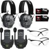 Walker’s Firemax Rechargeable Electronic Ear Muffs Flat Dark Earth with Walkie Talkie 2 Pack 3