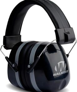WALKER'S Premium Passive Folding Lightweight 32dB NRR Noise-Blocking Hunting Gun Range Shooting Hearing Protection Muff w/ Padded Headband & PVC Earpads
