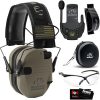 Walker’s Razor Slim Electronic Muff (Carbon, 2-Pack) with Walkie-Talkie Attachments (2-Pack), Shooting Glasses (2-Pack) and Cleaning Cloths (2-Pack) Bundle (8 Items) 3