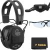 Walker’s Razor Slim Quad Electronic Earmuffs with Bluetooth Technology (FDE) Bundle with Razor Walkie Talkie Attachment, Gel Ear Pad (Black), Sport Shooting Glasses, and Cleaning Cloth (5 Items) 4