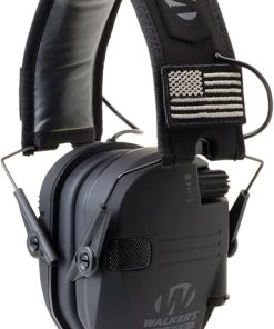 Walker’s Razor Slim Ultra Low Profile Compact Design Adjustable Range Shooting Hunting Hearing Protection Electronic Earmuffs (Black Patriot Version) 8-Pack 2