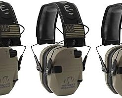 Walker's Razor Slim Shooter Electronic Hunting Folding Hearing Protection Earmuffs w/ 23dB Noise Reduction & Sound Amplification, Tan Patriot (3 Pack)