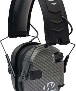 Walker’s Razor Slim Electronic Muff (Carbon) Bundle Tactical/Hunting Walkie Talkie, Sport Shooting Glasses and Microfiber Cleaning Cloth (4 Items) 2