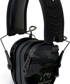 Walkers Razor Slim Electronic Muff (MultiCam Camo Gray) (2-Pack), Walkie Talkie Attachment (2-Pack), Sport Shooting (2-Pack), and Microfiber Cleaning Cloth (2-Pack) (8 Items) 2