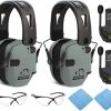 Walker’s Recon Low-Profile Digital Electronic Muff with SAC Technology (Flat Dark Earth) Bundle with Recon Walkie Talkie, Sport Glasses (Clear), and Cleaning Cloth (4 Items) 3