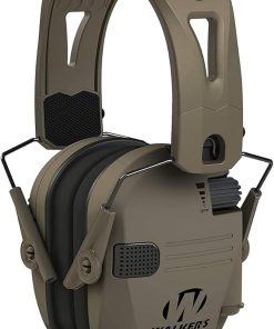 Walkers Razor Tacti-Grip Lightweight Shooting Hunting Range Slim Hearing Protection Muff (Flat Dark Earth) with FDE Rubber Headband Bundle with Hearing Protection Case (2 Items) 2