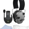 Walker’s Razor Slim Electronic Muff (FDE Patriot Version, 2-Pack) Bundle with 22-Channel Walkie-Talkie Attachment (2-Pack), Shooting Glasses (2-Pack) and Cleaning Cloth (2-Pack) (8 Items) 4