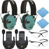 Walkers Razor Slim Electronic Shooting Range Earmuffs (Teal) with Case and Glasses Bundle (3 Items) 3