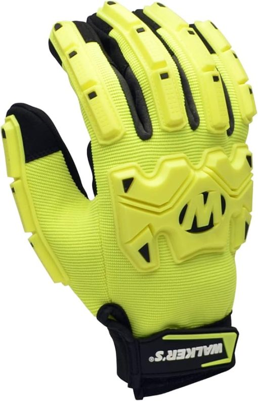 Walker's Men's Impact Resistance Poly Glove | Durable Anti-Shock Polyurethane EN388 Padded Work Safety Glove w/Impact Bumpers, Small