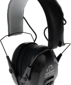 Walker's Cloak Dual Mic Sound-Enhancing 23-25dB Noise Reduction Rating Hunting Gun Range Hearing Protection Electronic Muffs, Black, One Size