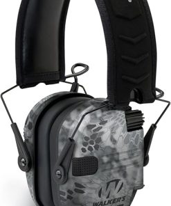 Walker’s Razor Digital Ear Muffs (Raid Kryptek) with Walkie-Talkie, Hearing Protection Case, Belt Clip Holder, Shooting Glasses and Cleaning Cloth (2-Pack) Bundle (7 Items) 2