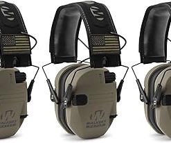 Walker's Razor Slim Electronic Shooting Muffs 3-Pack, FDE American Flag (3 Items)