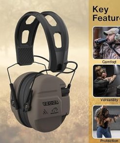 Walker’s Recon Low-Profile Digital Electronic Muff with SAC Technology and NRR 26 (Flat Dark Earth) Bundle Crosshair Sport Glasses (Clear) (2 Items) 2