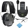 Walkers Razor Shooting Muff (Don’t Tread On Me Yellow) (2-Pack) Bundle with Walkie Talkie (2-Pack), Glasses (2-Pack) and Microfiber Cloth (2-Pack) (8 Items) 4