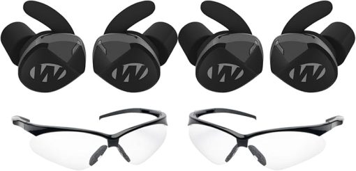 Walkers Enhance Your Experience Silencer BT 2.0 Rechargeable Electronic Earbuds - Noise-Free Shooting - Premium Sound Quality and Comfort Bundle with Clear Shooting Glasses (2 Items)