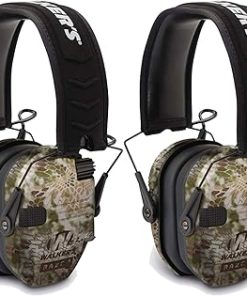 Walkers Razor Slim Low Profile Compact Design Adjustable Range Hunting Hearing Protection Electronic Earmuffs (Kryptek Camo) 2-Pack
