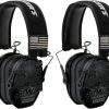 Walker’s Tactical/Hunting 2-Mile Range Walkie Talkie, Compatible with Razor Muffs (2-Pack) Bundle with Heavy-Duty Carabiner (3 Items) 3